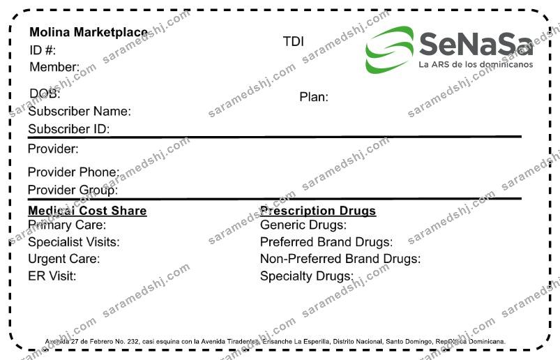 Dominican Republic health insurance card